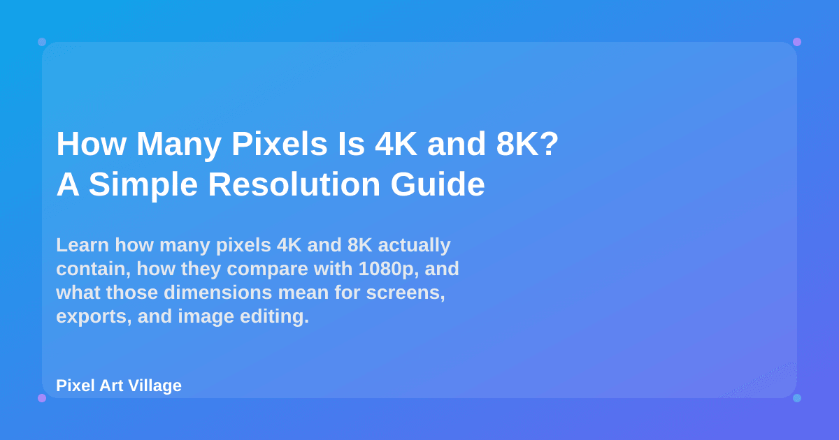 How Many Pixels Is 4K and 8K? A Simple Resolution Guide | Pixel Art Village